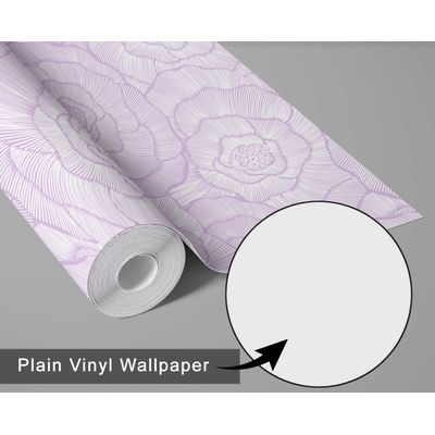 Adesivo de Parede Roxo Moderno Removível Papel Contact Vinílico Autoadesivo Floral de Linhas Finas à Prova d'água para Móveis - S4sassy 63,5 cm (L) × 609,6 cm (C) / Roxo - Vinil Texturizado