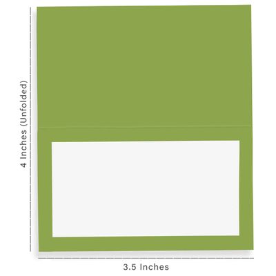 Pacote com 24 Cartões Tenda Sólida para Mesa  Casamento, Ação de Graças, Natal, Buffet  Cartões com Nome (Verde Pera) - Inkdotpot 10,16 Cm × 8,89 Cm / Verde