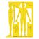 Traceease Stencil Figura Humana Completa — Contorno Masculino Frontal e Lateral para Conceito, Estudo, Proporções e Planejamento - S4Sassy Amarelo