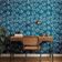 Papel de Parede Autoadesivo Folhas Abstratas Vinil Impermeável Azul Removível Ideal para Inquilinos Quarto/Sala de Jantar - S4Sassy 63,5 cm (L) × 152,4 cm (C) / Azul - Vinil Texturizado