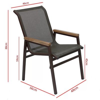 Jogo De Mesa Ripada 6 Cadeiras Praia De Jardim Piscina Jantar Marrom