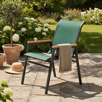 Kit 4 Cadeiras Jardim Gourmet área Externa Sala De Jantar Nossa Kasa Verde