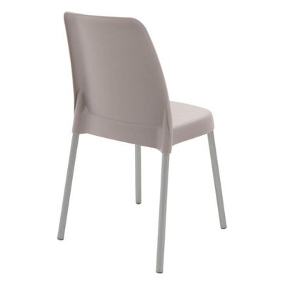 Kit 4 Cadeiras Plástica com Pernas em Alumínio Camurça Cozinha Tramontina Summa Vanda Elegante