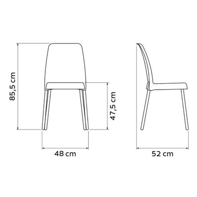 Kit 4 Cadeiras Plástica com Pernas em Alumínio Camurça Cozinha Tramontina Summa Vanda Elegante
