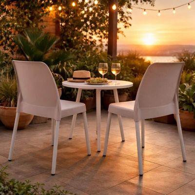 Kit 4 Cadeiras Plástica com Pernas em Alumínio Camurça Cozinha Tramontina Summa Vanda Elegante