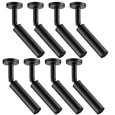 Jogo 8 Spots de Sobrepor Direcionável 15cm Alumínio Preto G9 Neo Dital Luminária de Teto