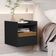 Mesa De Cabeceira Minerva Slim Suspensa Com Porta Basculante E Nicho Preto/cedro