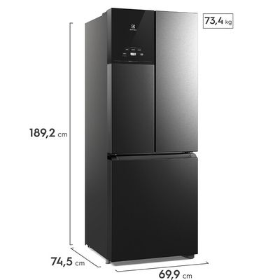Geladeira Electrolux Efficient Frost Free French Door 480 Litros IM7B Black Inox Look / 110V