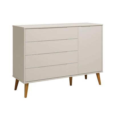 Comoda Sapateira Elfe Retro 1 Porta 4 Gavetas Areia Fosco - Moveisaqui