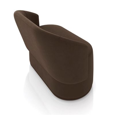 Sofá 2 Lugares Namoradeira Orgânica Para Sala Malu Suede Marrom M11 - D'rossi