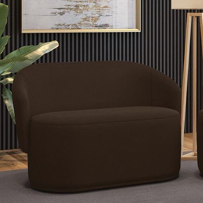 Sofá 2 Lugares Namoradeira Orgânica Para Sala Malu Suede Marrom M11 - D'rossi