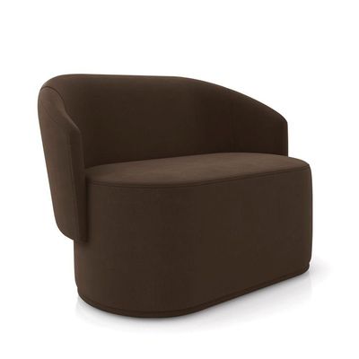 Sofá 2 Lugares Namoradeira Orgânica Para Sala Malu Suede Marrom M11 - D'rossi