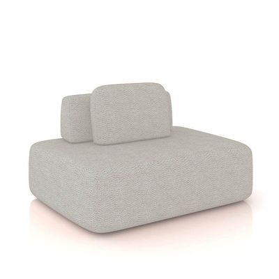 Sofá 4 Lugares Orgânico Com Chaise E 3 Módulos Berlim Bouclê Gf K01 - D'rossi Grafite-cinza Claro