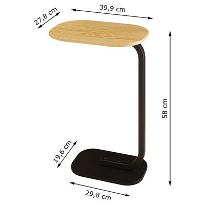 Mesa De Apoio Retangular G7004 Sala De Estar Nature/preto Nature/preto