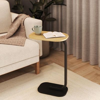 Mesa De Apoio Retangular G7004 Sala De Estar Nature/preto Nature/preto
