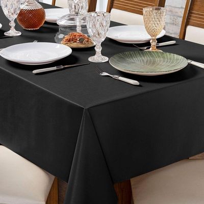 Toalha De Mesa Térmica Pvc Impermeável 6 Cadeiras 1,40 X 2,00m Pvc E Polietileno - Preto