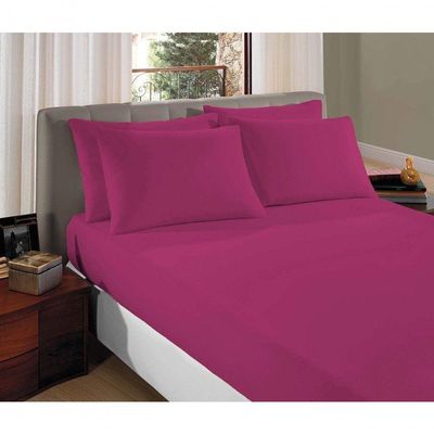 Lençol Casal King Liverpool Com Elástico Avulso 1 Peça Tecido Malha Fio 30/1 Penteado 100% Algodão - Violeta
