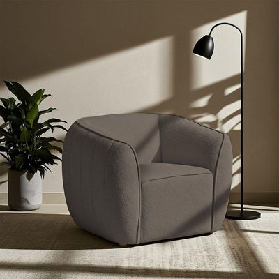 Poltrona Decorativa Premium Provença Bouclé Marrom - Nexta Casa