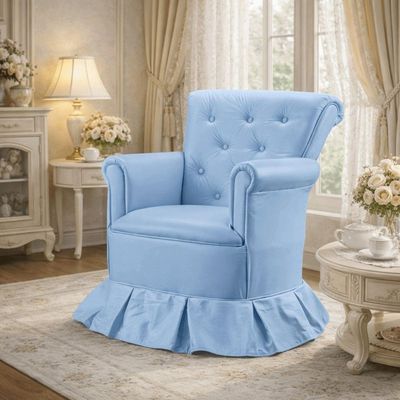 Cadeira Poltrona Balanço Amentação Confortável Quarto Descanso Sala Leitura Corino corino Azul