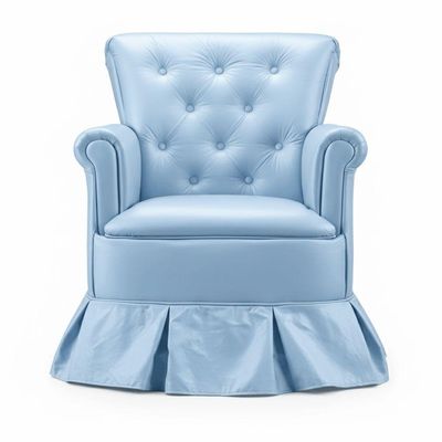 Cadeira Poltrona Balanço Amentação Confortável Quarto Descanso Sala Leitura Corino corino Azul