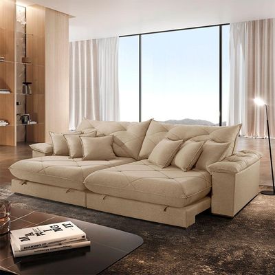 Sofá ágata Linho Dois Módulos De 80 Cm B25 Meu Sofá Online A226 Linho Bege