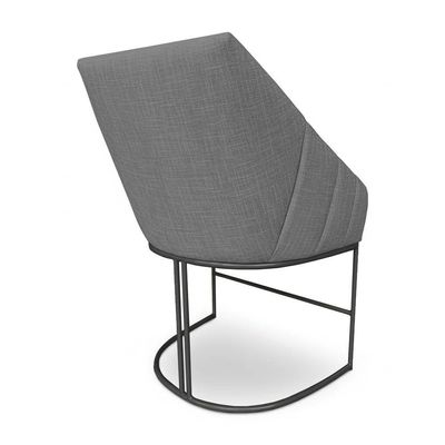 Poltrona Luxo Alana Linho Grafite Base Ferro Preto - Pallazio