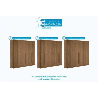 Guarda Roupa 2 Peças (1guardaroupa+1cômoda) Qc372 Jatobá - Santos Andirá