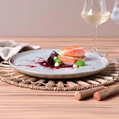 Jogo 6 Pratos Rasos Bio Vanilla Cerâmica Stoneware Orgânico Off White 27cm Porto Brasil
