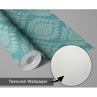 Papel de Parede Motivo de Folhas Estilo Asiático, Vinil Autoadesivo, Decorativo, Fácil Aplicação Para Quarto e Sala - Verde - S4Sassy 63,5 cm (L) × 152,4 cm (C) / Verde - Vinil Texturizado