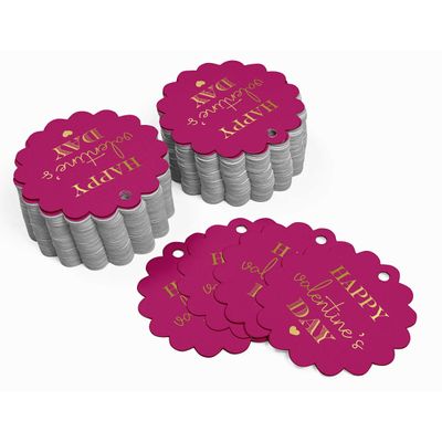 Tags de Papel para Lembrancinhas de Dia dos Namorados, Metalizado Artesanal para Pendurar - Inkdotpot 50 Etiquetas Metalizadas / Rosa - Ouro Rosé