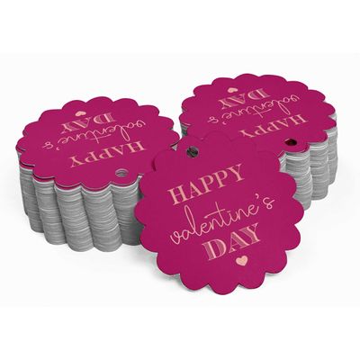 Tags de Papel para Lembrancinhas de Dia dos Namorados, Metalizado Artesanal para Pendurar - Inkdotpot 50 Etiquetas Metalizadas / Rosa - Ouro Rosé