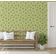 Papel de Parede Autoadesivo, Estampa Folha Pontilhada e Flores, Vinil Impermeável Verde, Removível para Locatário, Quarto e Sala - S4sassy 63,5 cm (L) × 914,4 cm (C) / Verde - Vinil Texturizado
