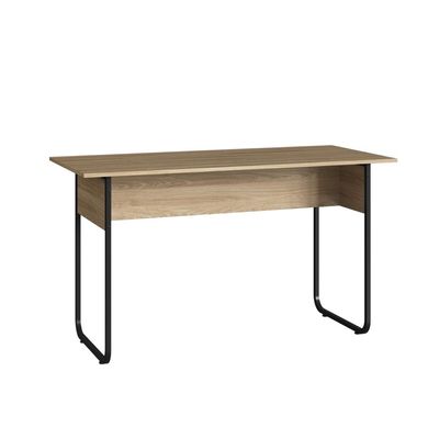 Mesa Escrivaninha para Notebook Estudo Escritório Quarto 135cm Oak Preto Industrial Placa e Ponto