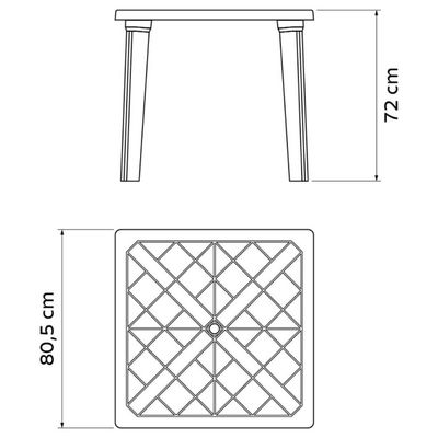 Mesa Plástica Tramontina Desmontável 80,5x72cm Preta Quadrada Eco Summa Sancho Polipropileno