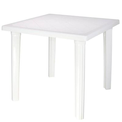 Mesa Plástica Quadrada Desmontável Tramontina 80,5x72cm Branca Summa Sancho