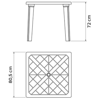 Mesa Plástica Quadrada Desmontável Tramontina 80,5x72cm Branca Summa Sancho