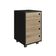 Gaveteiro Multiuso com Rodinhas Escritório Quarto 4 Gavetas Organizador Office Oak Preto