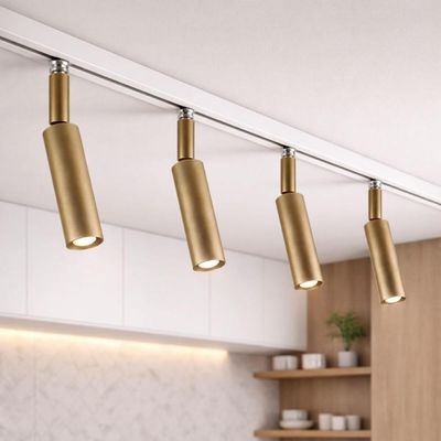 Kit 8 Spots Perfilados Iluminação Focal em Alumínio Dourado 15cm G9 Neo Dital