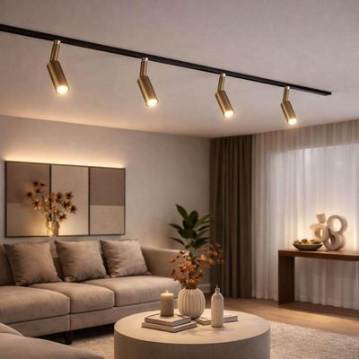 Kit 8 Spots Perfilados Iluminação Focal em Alumínio Dourado 15cm G9 Neo Dital