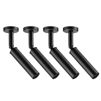 Kit 4 Spots Luminária Sobrepor G9 Alumínio Preto Iluminação Direcionada 15cm Neo Dital