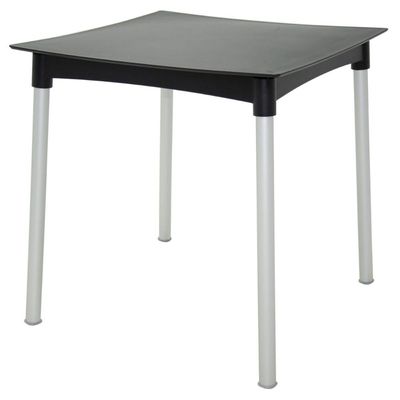 Mesa Tramontina Quadrada Preto Summa Diana Polipropileno com Pernas de Alumínio Anodizado
