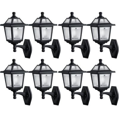 Kit 8 Luminárias Arandelas de Parede 39cm Clássico Colonial Preto E27 Termoplástico Ravena Dital