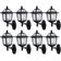 Kit 8 Luminárias Arandelas de Parede 39cm Clássico Colonial Preto E27 Termoplástico Ravena Dital
