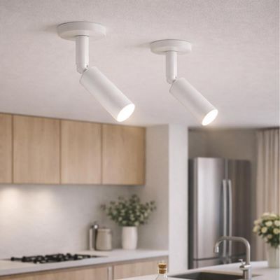 Kit 2 Spots de Teto 15cm Luminárias Alumínio Branco Neo Dital G9 Decorativas Direcionáveis