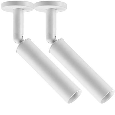 Kit 2 Spots de Teto 15cm Luminárias Alumínio Branco Neo Dital G9 Decorativas Direcionáveis