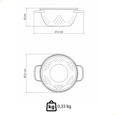 Escorredor De Massa Tramontina Service Em Inox 20 Cm 2,35 L 61422201