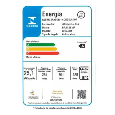 Refrigerador Brastemp 385L Frost Free 2 Portas BRM46MBBNA 220V Branco / 220V