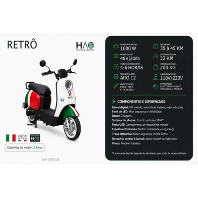 BICICLETA ELÉTRICA RETRÔ ITÁLIA