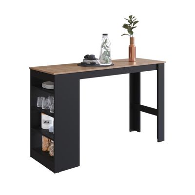 Mesa Bancada Gourmet 135cm Para 4 Lugares Preto Montana