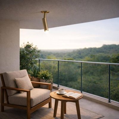 Kit 4 Spots Cilíndricos Luminária Sobrepor Dourado Iluminação Direcionável Alumínio G9 Neo Dital
